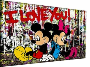 Mickey Mouse Pop Art Lienzo Cuadros Murales - Impresión artística de alta calidad - Imagen 1 de 8