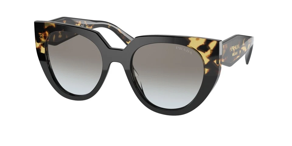 PRADA PR 14WS Women's Cat Eye Sunglasses - Black (PR 14WS 3890A7 52)