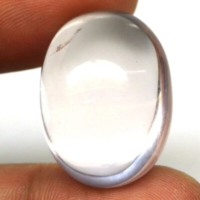 ENORME Quartz rose en cabochon ovale de 52,77Cts - Photo 1/3