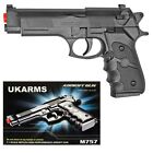 Uk Arms 8.5" Black Plastic Airsoft Pistol Hand Gun M757 160Fps Beretta +1000 Bbs