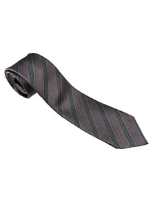 Corbata Hugo Boss gris, negra y púrpura 100 % seda hecha en Italia - Imagen 1 de 8