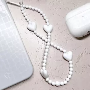 Velvet Caviar White Heart Phone Charm NIB - Photo 1 sur 3