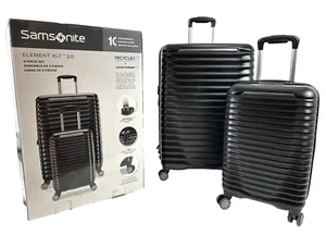 Samsonite Element XLT 2.0 Hardside 2-Piece Luggage Set w/ Spinners Black Clean! - Picture 1 of 12