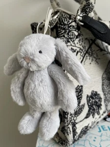 Jellycat Bashful Silver Bunny Bag Charm Keychain Collectible (charm only) - Picture 1 of 14