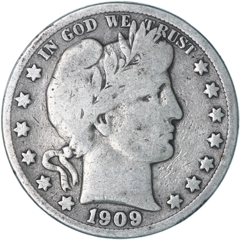 1909 S Barber Half Dollar 90% Silver Very Good VG+ See Pics R146 Cover