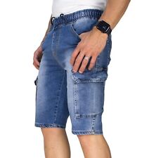 Bermuda uomo Cargo di Jeans elastico in vita slim fit Pantalone corto RDV