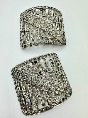 Vintage Art Deco 1920’s Clear Rhinestone Shoe Buckle Silver Tone Victorian - Image 1 of 4