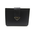 PRADA bifold wallet compact purse 1MV2042CNPF0002 Calfskin Black
