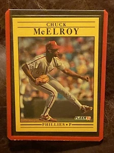 1991 Fleer Chuck McElroy Philadelphia Phillies 406 Missing „.“ Error In USA - Bild 1 von 24