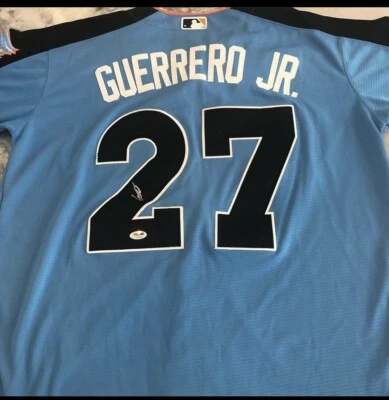 Vladimir Guerrero Jr Signed Jersey and Baseball From The 2017 Future All Stars. - Image 1 of 4