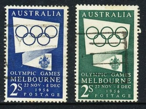 Australian 1956 Olympics, 2 x 2/- stamps, used - Bild 1 von 1