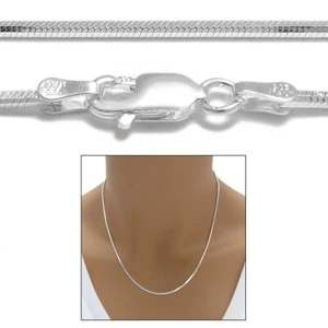 925 Sterling Silver Diamond Cut Snake Chain Necklace 1.5mm (040 Gauge) - Picture 1 of 3