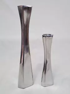 Paar Mr. Metalworks International Kerzenständer aus poliertem Aluminium Vintage - Bild 1 von 15
