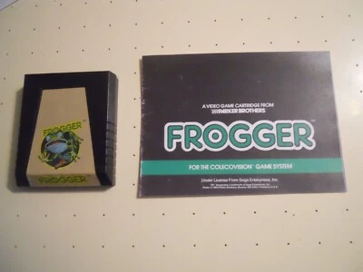 Frogger by Parker Bros (ColecoVision, 1983) Game Cartridge w/Mnl - Tested/Works - Image 1 of 4