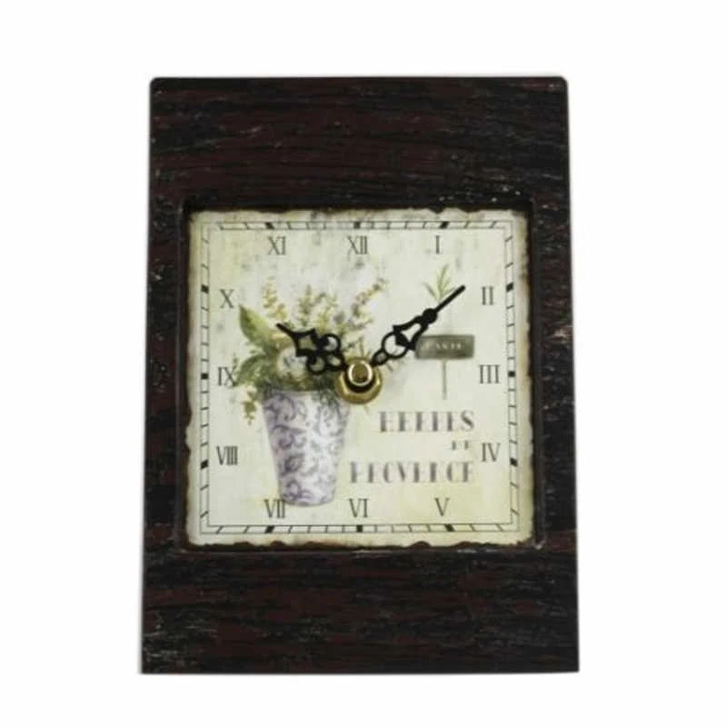 Metal Lavender Table Clock 12x8x17cm Kitchen Office Home Bedroom Decor - Retro - Image 1 of 1