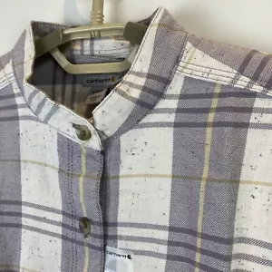 Carhartt Damen Small (4/6) 3/4 Ärmel kariertes geknöpftes Hemd Oberteil gesprenkelt - Bild 1 von 13