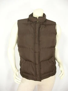 J. CREW BROWN DOWN PUFFER ZIP SNAP FRONT VEST JACKET WOMEN'S M - Picture 1 of 11