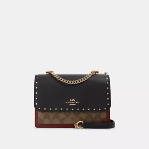 Coach bags Klare Crossbody In Signature Canvas With Rivets Black- C/90400IME7V - Picture 1 of 8