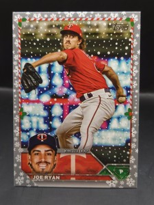 Joe Ryan 2023 Topps Holiday Mega METALLIC SNOWFLAKE PARALLEL Card #H173 TWINS