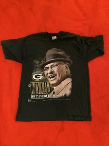 Vince Lombardi Vtg Green Bay Packers T Shirt Super Bowl XXXI Single Stitch XL 97 - Picture 1 of 14
