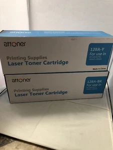 Attoner 128A-BK  128A-Y Laser Toner Cartridge Compatible HP Color Jet CM1415, - Picture 1 of 2