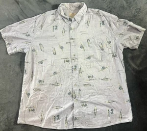 Woolrich Light Blue Fishing Lure And Hooks Button Up Men’s Shirt Size XL - Picture 1 of 9