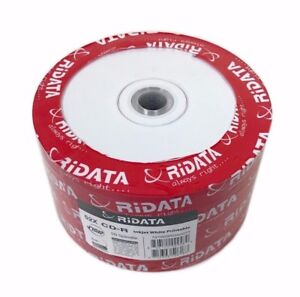 50 RIDATA Blank 52X CD-R CDR White Inkjet Hub Printable 700MB Media Disc