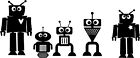 Robots Kids Set Of 5 Wall Decal Quote Words Lettering Vinyl Sticker Art
