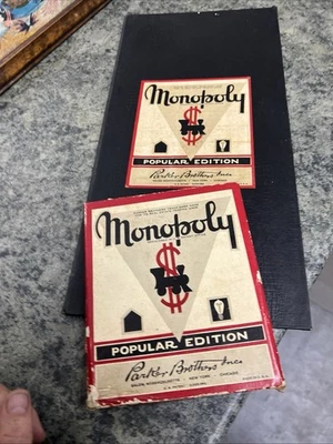 Vintage 1946 Monopoly New Edition Black Box & Board Rare - Image 1 of 4