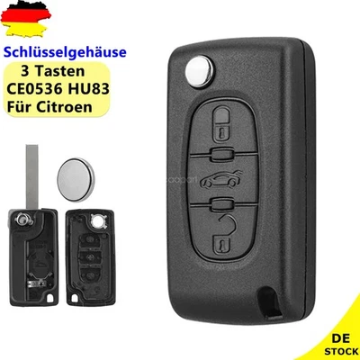 Klapp Schlüssel Gehäuse CE0536 für Peugeot 308 207 307 CC RCZ Expert Citroen C5 - Bild 1 von 4