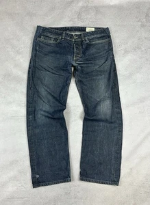 DIESEL KURREN Blue Denim Straight Pants Jeans Size W32 L 34 Button Fly - Picture 1 of 15
