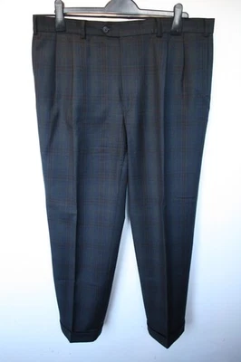 Vtg St Michael pure new wool tartan check turn up trousers W 38 L 29 mod revival - Image 1 of 4
