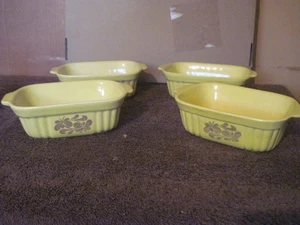 4er Set Vintage Pfaltzgraff 1983 FTDA 16 Unzen Auflaufformen Backformen - gelb - Bild 1 von 9