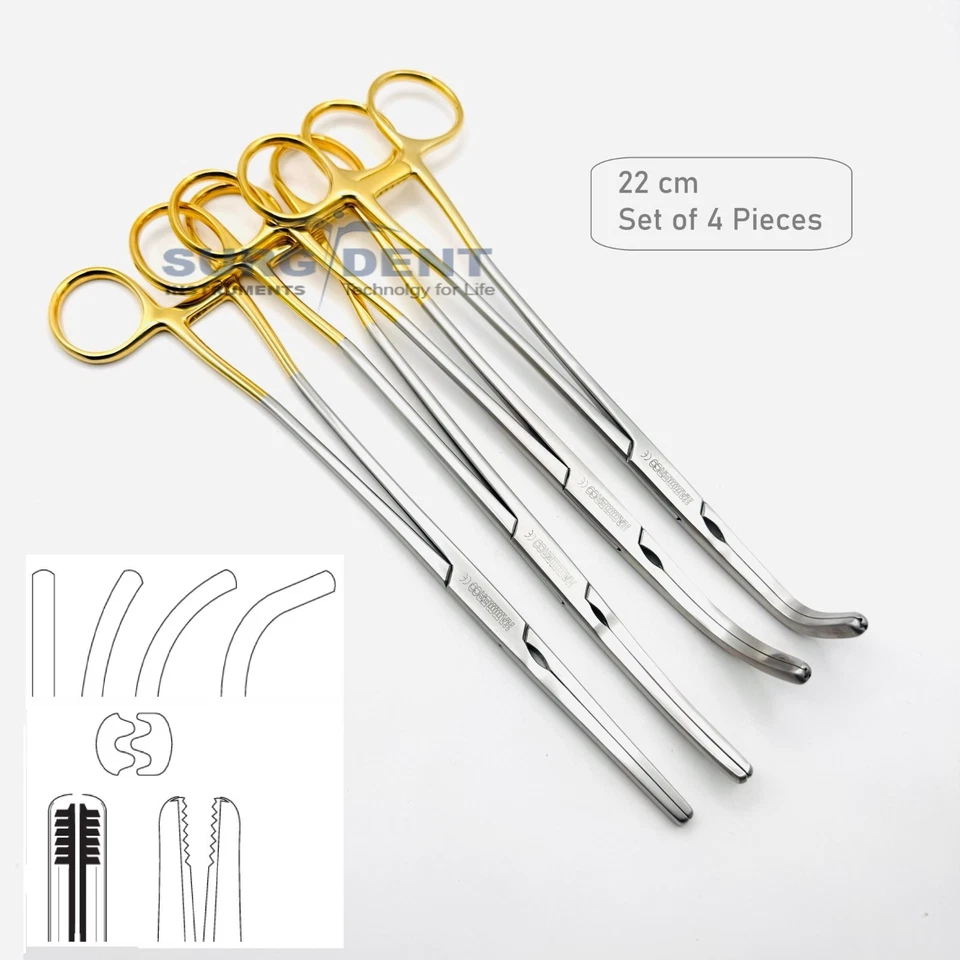 Zeppelin Histerectomía Abrazaderas Ginecología Quirúrgica OB/Ginecólogo Juego de 4 Piezas 25 cm Foto 1 de 4