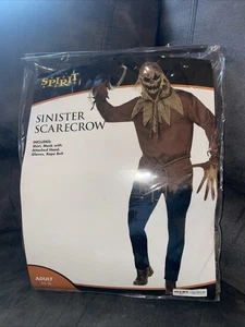 Spirit Halloween Sinister Scarecrow L /XL shirt mask hood gloves rope NEW - Picture 1 of 3