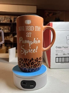 “You Had Me At Pumpkin Spice” Ceramic Travel Mug - Picture 1 of 1