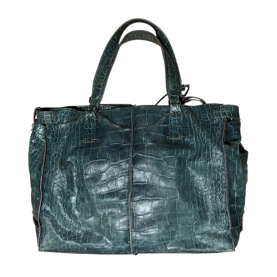 Dark Green Alligator Crocodile Leather Tote Bag by Kooba Travel Bag - Image 1 of 4