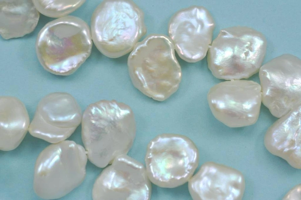 Perles de Culture d’Eau Douce 11-12mm Pétales Keishi Keshi Blanc Ivoire AA - Photo 1/1