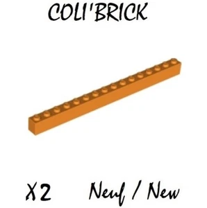 Lego 2465 - 2x Steine / Brick 1x16 - Orange - New Neu - Bild 1 von 1