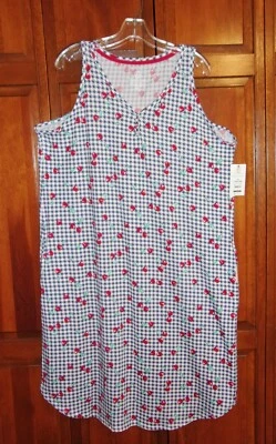 Secret Treasures Nightgown Supersoft Navy Red Cherry 2X (18-20)- NEW / TAGS - Image 1 of 4