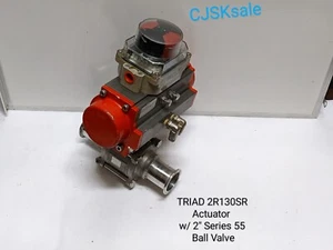 TRIAD 2R130SR Actuator w/ 2" Series 55 Ball Valve (USED). - Picture 1 of 12