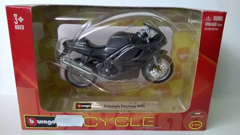 BURAGO 1:18 MOTO DIE CAST TRIUMPH DAYTONA 955I GRIGIO METALLIZZATO ART 18-51000 - Immagine 1 di 1