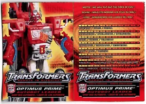 Transformers Robots in Disguise Tech Specs Stats Card Optimus Prime RID 2001 - Bild 1 von 1