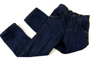 Vintage Rustler Penneys Girls Dark Denim Straight Leg Slim Cotton Jeans Size 7 - Picture 1 of 5