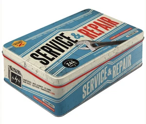 Flat Retro Storage Tin Metal Box SERVICE & REPAIR Licensed Product 2.5L MECHANIC - Bild 1 von 3