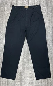 NIGEL CABOURN, Double Pleated Chino, W36 L32, Cotton Ripstop, Washed Black - Picture 1 of 5