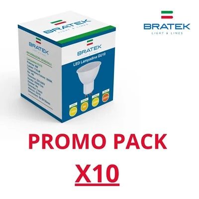 10 Lampadine a led GU10 per faretti Lampadina 3000k 4000k 6000k 8W 710lm POTENTI - Image 1 of 4