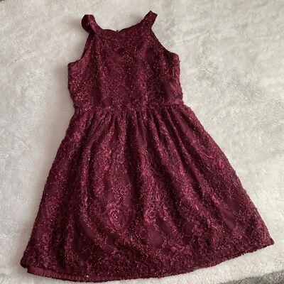 Vestido The Children’s Place Niñas Borgoña Formal Encaje Brillante 6X-7 Foto 1 de 4