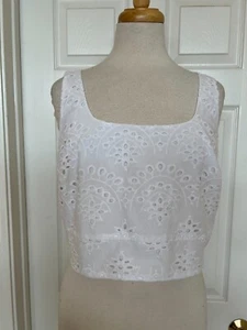 JOIE crop top bianco con occhielli taglia L - Foto 1 di 9