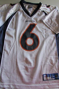 Youth Large (14-16) NFL Denver Broncos #6 CUTLER White Jersey football Reebok - Picture 1 of 4